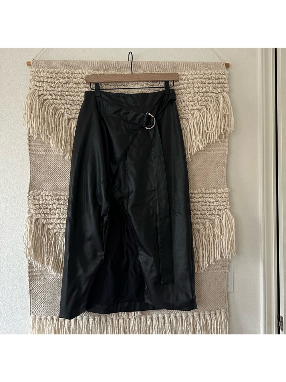 AMUR Ansley Faux Leather Skirt